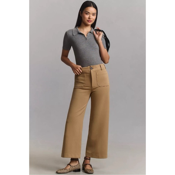 Anthropologie | NWT The Colette Knit Crop Wide-Leg Pants by Maeve - Picture 1 of 15